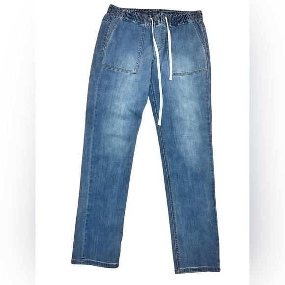 INC International Concepts Size 4, 27 " Waist -  Elastic Waist Jeans Drawstring - Picture 1 of 7